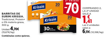 Hipercor BARRITAS DE SURIMI KRISSIA oferta