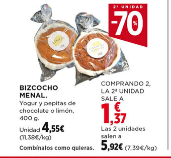 Hipercor BIZCOCHO MENAL oferta