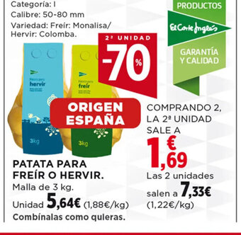 Hipercor PATATA PARA FREÍR O HERVIR. Malla de 3 kg. oferta