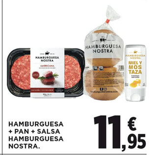 Hipercor HAMBURGUESA + PAN + SALSA HAMBURGUESA NOSTRA. oferta