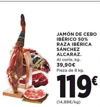 Hipercor JAMÓN DE CEBO IBÉRICO 50% RAZA IBÉRICA SÁNCHEZ ALCARAZ oferta