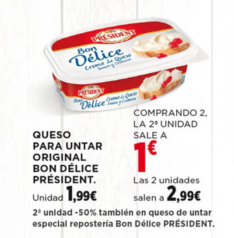 Hipercor QUESO PARA UNTAR ORIGINAL BON DÉLICE PRÉSIDENT. oferta