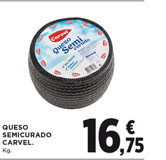 Hipercor QUESO SEMICURADO CARVEL. Kg. oferta