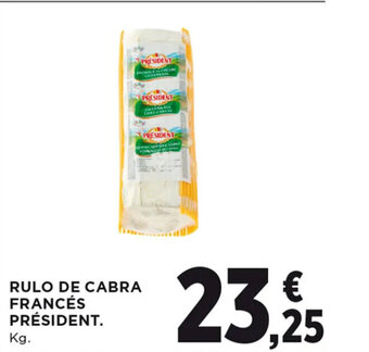 Hipercor RULO DE CABRA FRANCÉS PRÉSIDENT Kg oferta