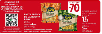 Hipercor PASTA FRESCA DE LA HUERTA RANA 250 g oferta