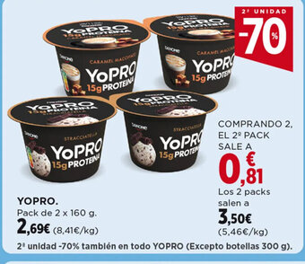 Hipercor YOPRO Pack de 2 x 160 g. oferta