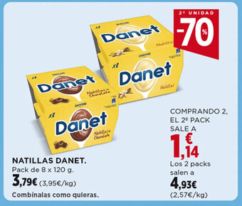 Hipercor NATILLAS DANET. Pack de 8 x 120 g. oferta