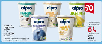 Hipercor POSTRES VEGETALES ALPRO. 400 g. oferta
