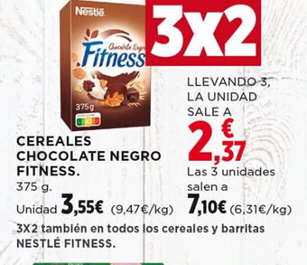 Hipercor CEREALES CHOCOLATE NEGRO FITNESS 375 CEREALES CHOCOLATE NEGRO FITNESS. oferta
