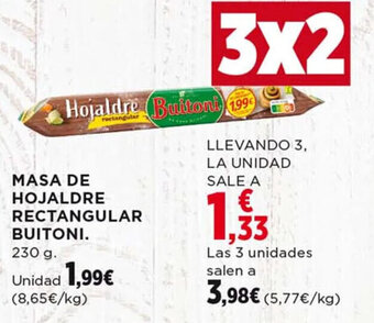 Hipercor MASA DE HOJALDRE RECTANGULAR BUITONI. 230 g. oferta