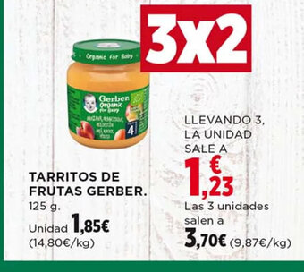 Hipercor TARRITOS DE FRUTAS GERBER. 125 g. oferta