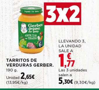Hipercor TARRITOS DE VERDURAS GERBER 190 g oferta