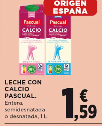 Hipercor LECHE CON CALCIO PASCUAL oferta