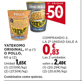 Hipercor YATEKOMO ORIGINAL,O POLLO oferta
