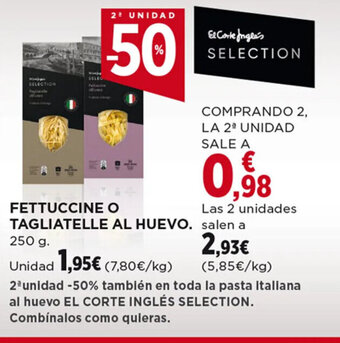 Hipercor FETTUCCINE O TAGLIATELLE AL HUEVO 250 g oferta