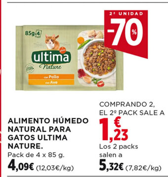 Hipercor ALIMENTO HÚMEDO NATURAL PARA GATOS ULTIMA NATURE. oferta