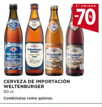 Hipercor CERVEZA DE IMPORTACIÓN WELTENBURGER oferta