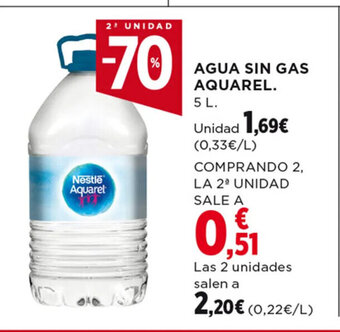Hipercor AGUA SIN GAS AQUAREL 5 L. oferta