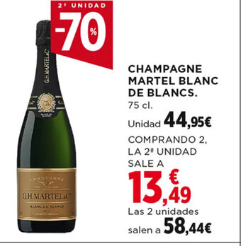 Hipercor CHAMPAGNE MARTEL BLANC DE BLANCS 75 cl. oferta