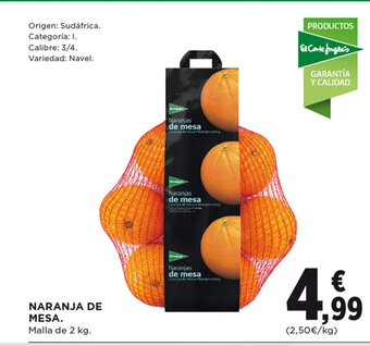 Hipercor NARANJA DE MESA oferta