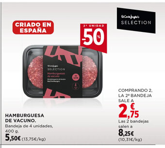 Hipercor HAMBURGUESA DE VACUNO oferta