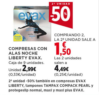 Hipercor COMPRESAS CON ALAS NOCHE LIBERTY EVAX oferta