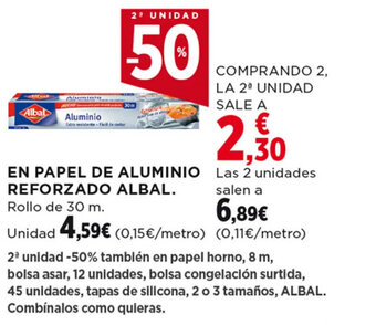 Hipercor EN PAPEL DE ALUMINIO REFORZADO ALBAL. Rollo de 30 m. oferta
