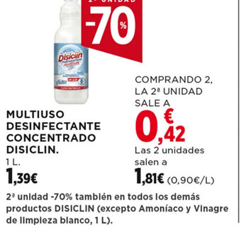 Hipercor MULTIUSO DESINFECTANTE CONCENTRADO DISICLIN 1 L. oferta