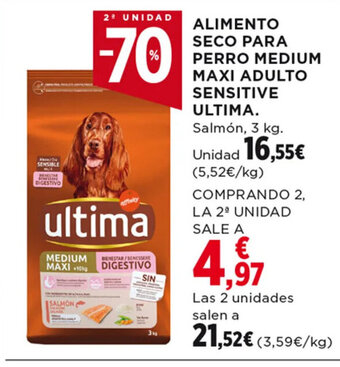Hipercor ALIMENTO SECO PARA PERRO MEDIUM MAXI ADULTO SENSITIVE ULTIMA oferta