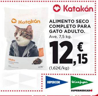Hipercor ALIMENTO SECO COMPLETO PARA GATO ADULTO. Ave, 7,5 kg. oferta