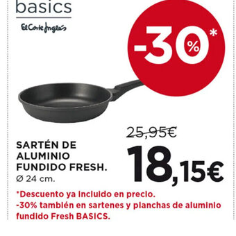 Hipercor SARTÉN DE ALUMINIO FUNDIDO FRESH. Ø 24 cm. oferta