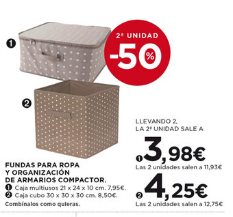 Hipercor FUNDAS PARA ROPA Y ORGANIZACIÓN DE ARMARIOS COMPACTOR oferta