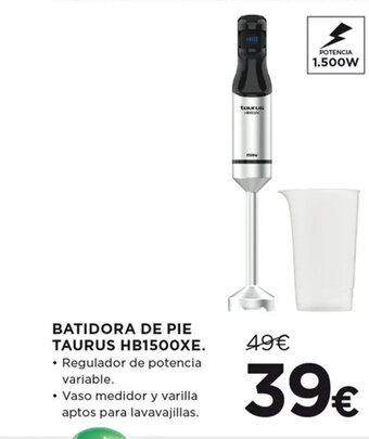 Hipercor BATIDORA DE PIE TAURUS HB1500XE oferta