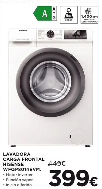 Hipercor LAVADORA CARGA FRONTAL HISENSE WFQP8014EVM oferta