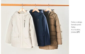 Hipercor Parka o abrigo forrado polar. Tallas oferta