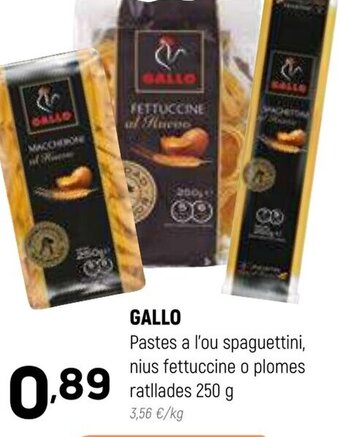 Coviran GALLO Pastes a l'ou spaguettini, nius fettuccine o plomes ratllades 250 g oferta