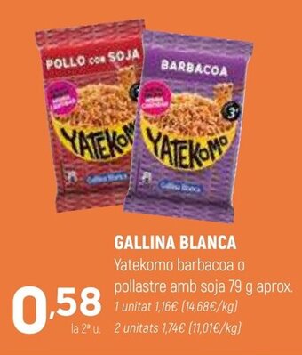 Coviran GALLINA BLANCA Yatekomo barbacoa o pollastre amb soja 79 g aprox oferta
