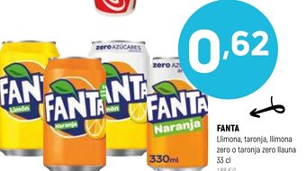 Coviran FANTA Llimona, taronja, llimona zero o taronja zero llauna 33 cl oferta