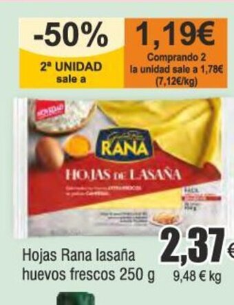FROIZ Hojas Rana lasaña huevos frescos 250 g oferta