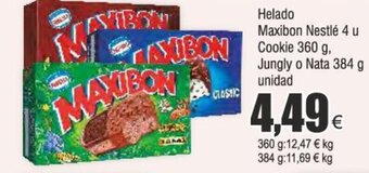 Froiz Helado Maxibon Nestlé 4 u Jungly o Nata 384 g unidad oferta