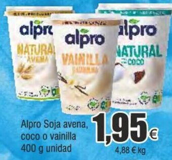 Froiz Alpro Soja avena, coco o vainilla 400 g unidad oferta