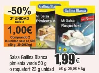 FROIZ Salsa Gallina Blanca pimienta verde 50 g o roquefort 23 g unidad oferta