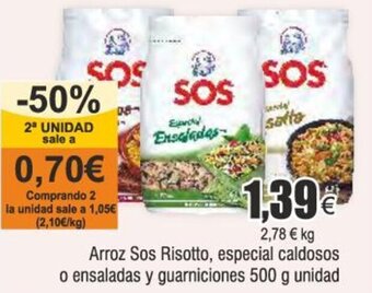 FROIZ Arroz Sos Risotto, especial caldosos o ensaladas y guarniciones 500 g unidad oferta