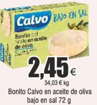 Froiz Bonito Calvo en aceite de oliva bajo en sal 72 g oferta