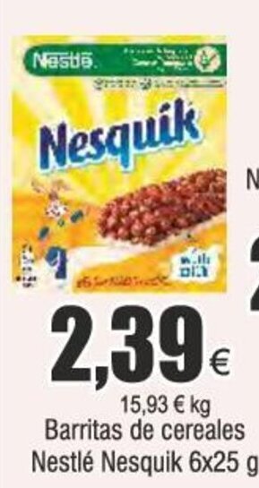 Froiz Barritas de cereales Nestlé Nesquik 6x25 g oferta