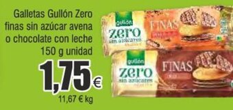 Froiz Galletas Gullón Zero finas sin azúcar avena o chocolate con leche 150 g unidad oferta