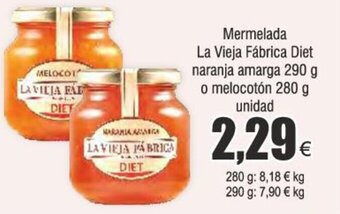 FROIZ Mermelada La Vieja Fábrica Diet naranja amarga 290 g o melocotón 280 g unidad oferta