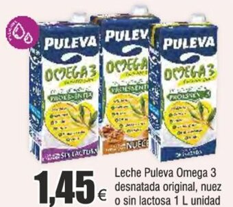 Froiz Leche Puleva Omega 3 desnatada original, nuez o sin lactosa 1 L unidad oferta