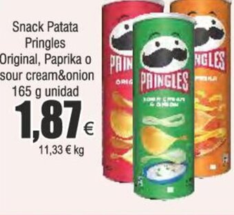FROIZ Snack Patata Pringles Original, Paprika o sour cream&onion 165 g unidad oferta