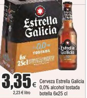 FROIZ Cerveza Estrella Galicia 0,0% alcohol tostada botella 6x25 cl oferta